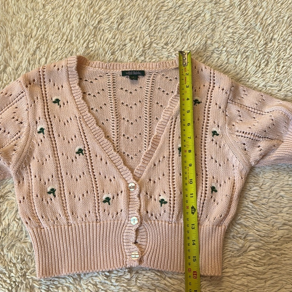 WILD FABLE Pink Cardigan cropped size S - Picture 3 of 12